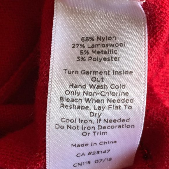 Talbots Tinsel Polkadot Wool Blend Sweater in Festive Berry Red - Picture 14 of 15